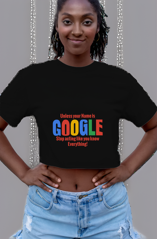 Are You Google? Womens Cropped Short Sleeve Shirt