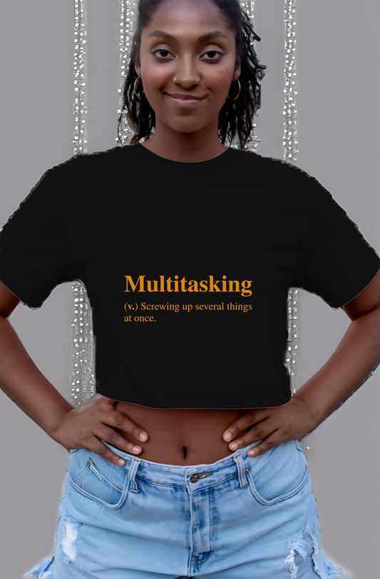 Multitasking Womens Cropped Short Sleeve Shirt