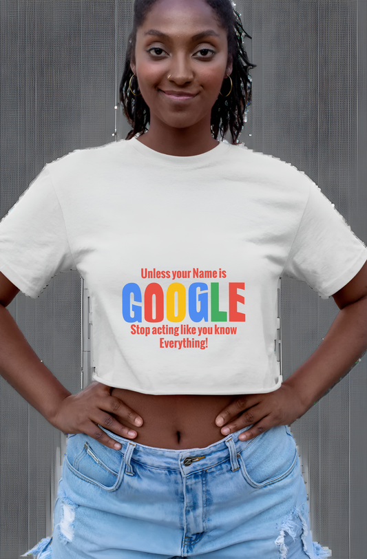 Are You Google? Womens Cropped Short Sleeve Shirt