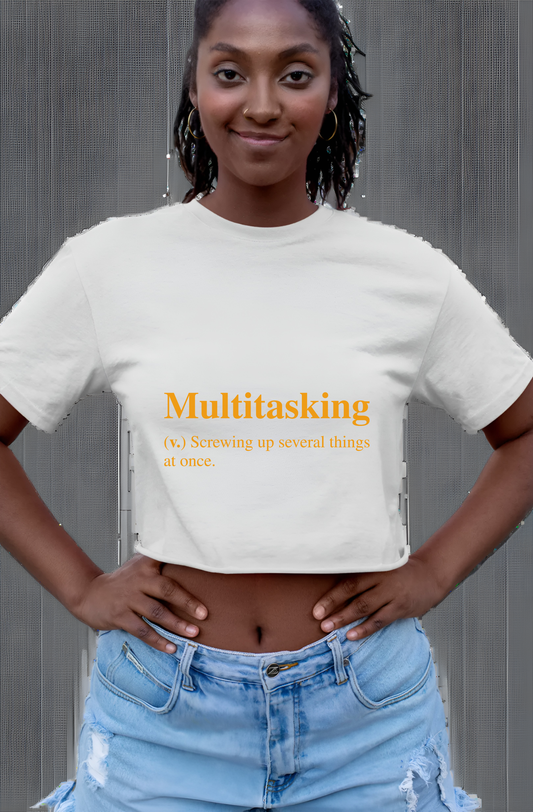 Multitasking Womens Cropped Short Sleeve Shirt