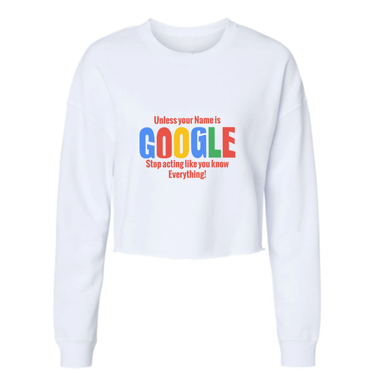 Are You Google? Womens Cropped Long Sleeve Shirt