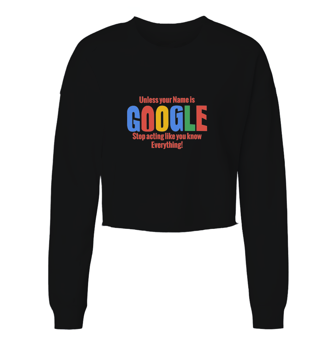 Are You Google? Womens Cropped Crewneck Sweater