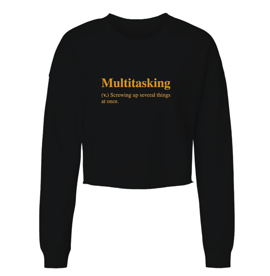 Multitasking Womens Cropped Crewneck Sweater