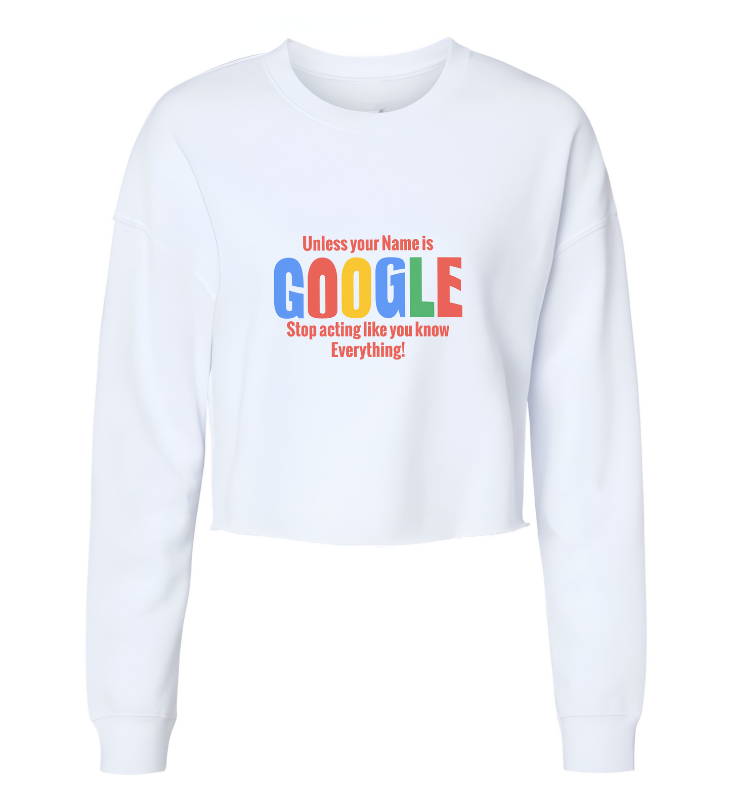 Are You Google? Womens Cropped Crewneck Sweater