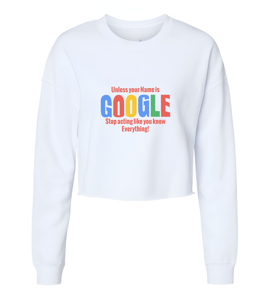 Are You Google? Womens Cropped Crewneck Sweater