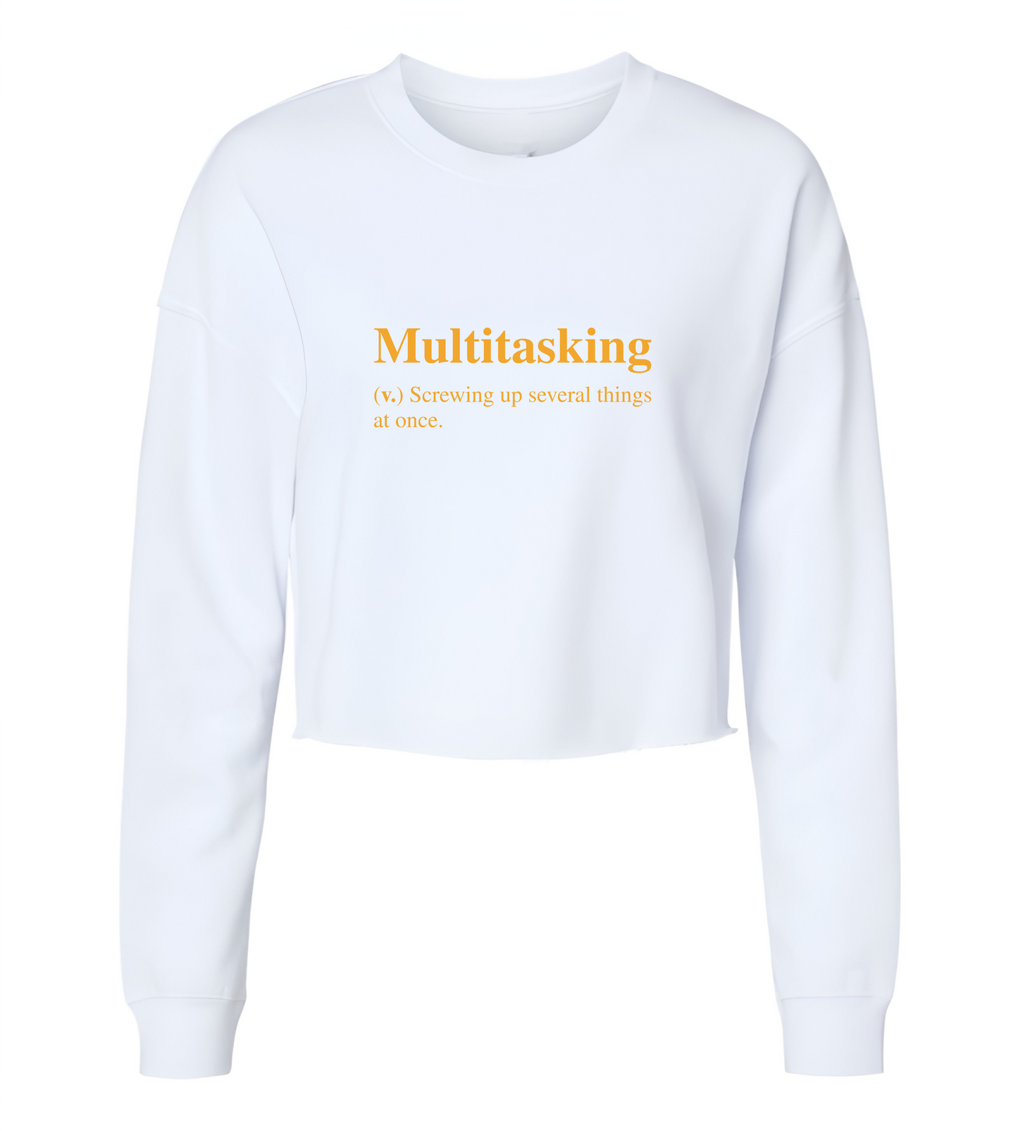 Multitasking Womens Cropped Crewneck Sweater