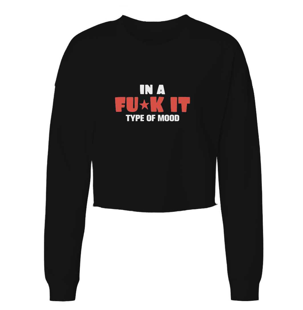 F' it Type Of Mood Womens Cropped Crewneck Sweater