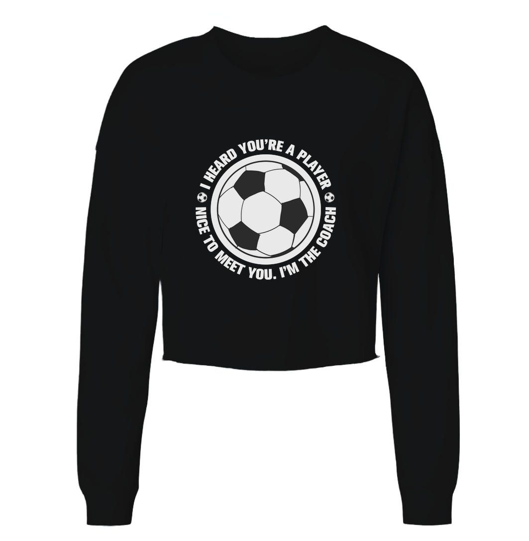 Player, Meet The Coach Womens Cropped Crewneck Sweater